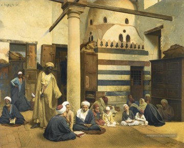 Dans la madrasa Ludwig Deutsch Orientalism Peinture à l'huile